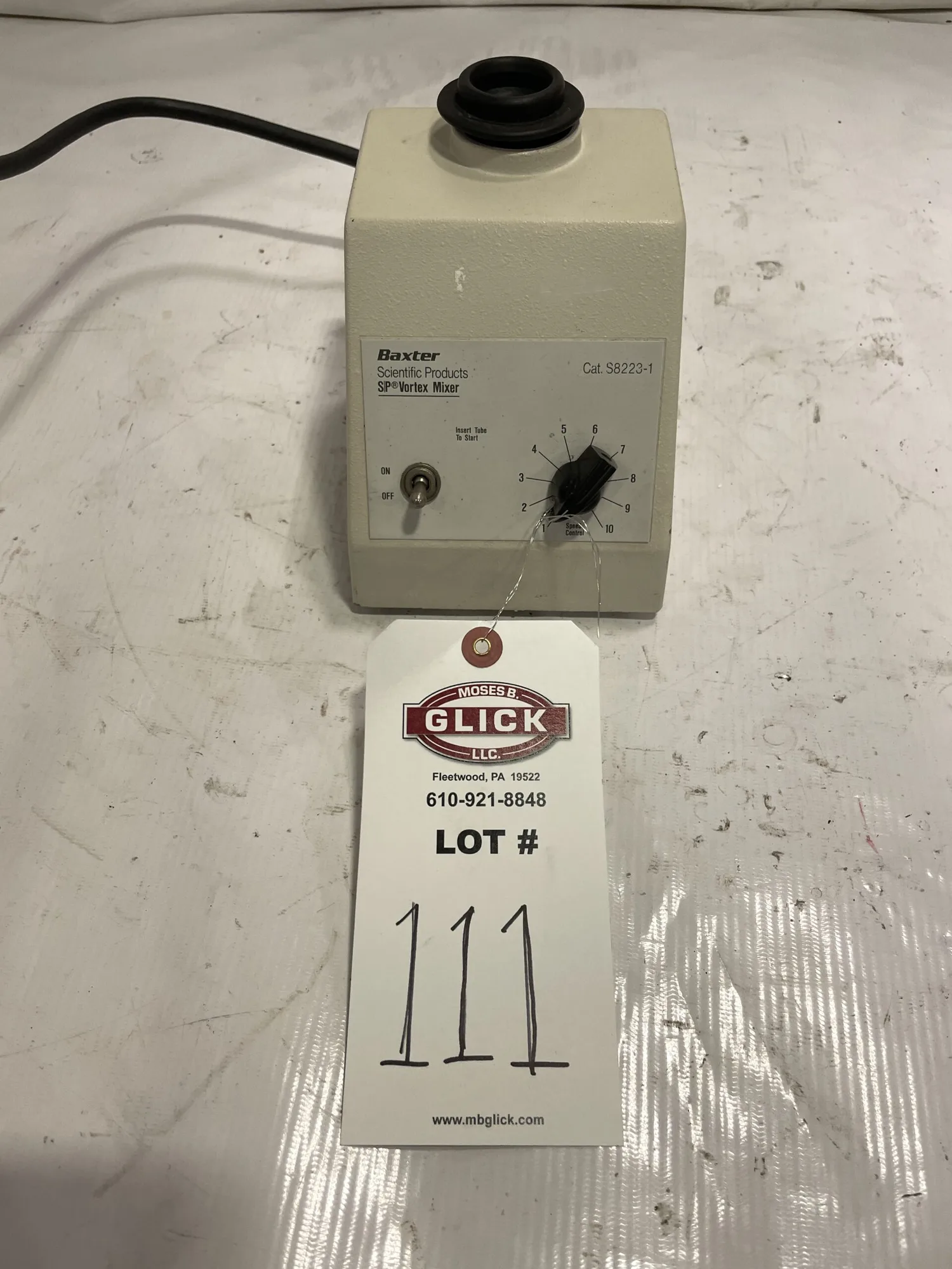 Baxter S8223-1 S/P Vortex Test Tube Mixer 500-3000RPM