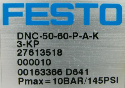 NEW FESTO DNC-50-60-P-A-K3-KP CYLINDER 27613518 DNC5060PAK3KP