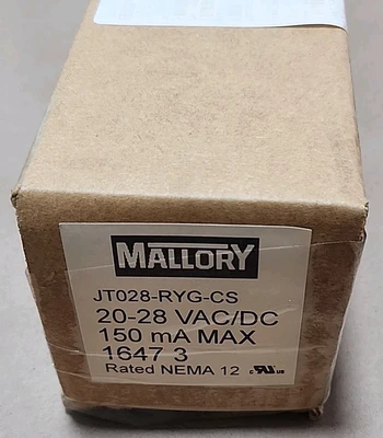 NEW Mallory JT028-RYG-CS