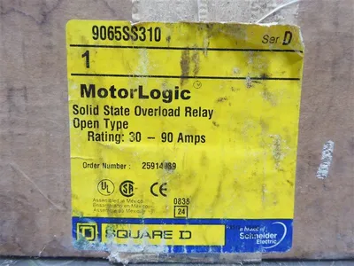 Square D 9065SS310 Open Type Solid State Overload Relay 30-90 Amps New NIB