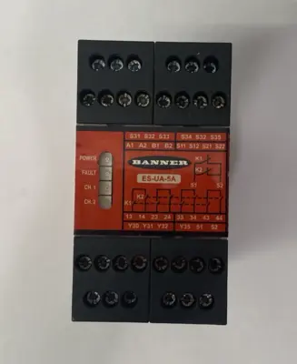 Used Banner Engineering E-Stop/Rope Pull Guard & Monitoring Safety Relay Module, 66091 PLC Processors Michigan US | Maverick Industrial Sales #1389841