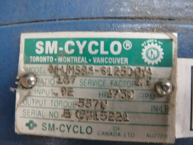 Used Sumitomo Cyclo CNHMS08-6125DBY Gearboxes Minnesota US | Peak Machinery, Inc. #286851