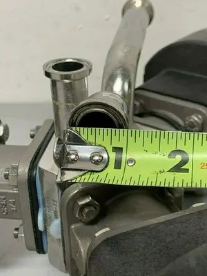 USED 3 ITT PURE-FLO SHEROTEC STAINLESS STEEL VALVES W/ POSITION MONITOR 3/4" SANITARY