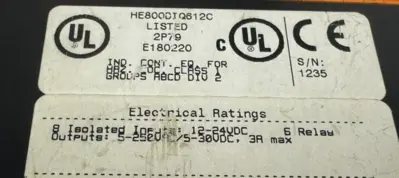 USED HORNER ELECTRIC HE800DIQ612