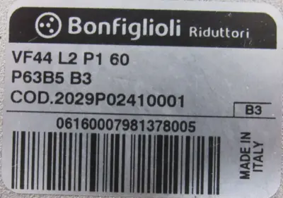 NEW BONFIGLIOLI VF44L2P160 GEARMOTOR TN63B/4 P63B5B3