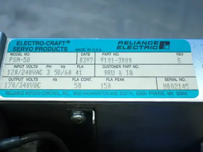 Used RELIANCE ELECTRIC 91013000 DC Power Supplies Ohio US | HGR 24 #883923