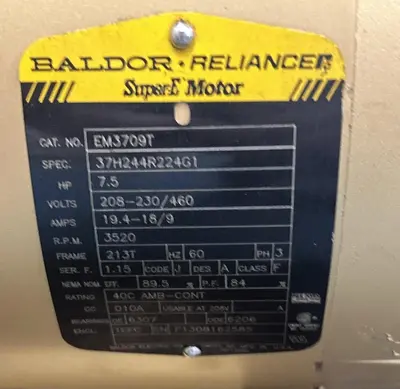 USED BALDOR EM3709T