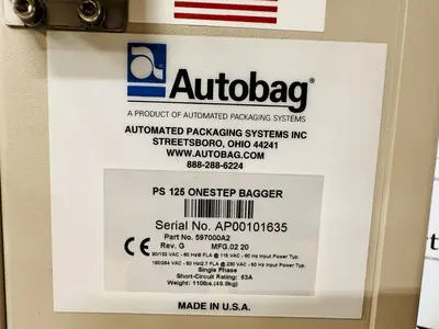 USED 2020 AUTOMATED PACKAGING SYSTEMS PS-125 ONESTEP BAGGER