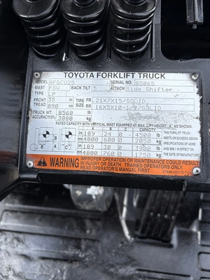 USED 2017 TOYOTA 8FGCU25