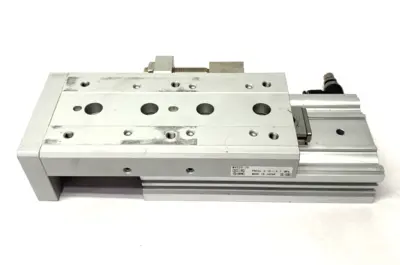 USED SMC GUIDED SLIDE TABLE CYLINDER, 20MM BORE, 75MM STROKE ADJUSTABLE