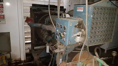 USED EMSCO D-300, 4.75-7.25 X 14 DUPLEX MUD PUMP PACKAGE