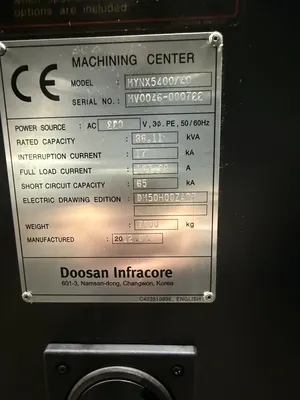 Used 2012 DOOSAN MYNX 5400/40 Vertical Machining Centers California US | Machinery Resources International #46427