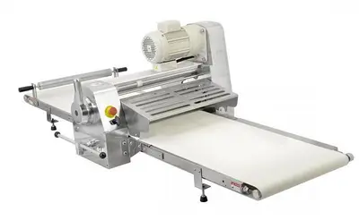 Stainless Steel Table Top Dough Sheeter with 88-inch Conveyor Length – 0.75 HP (550 W), 220 V, 1 Phase