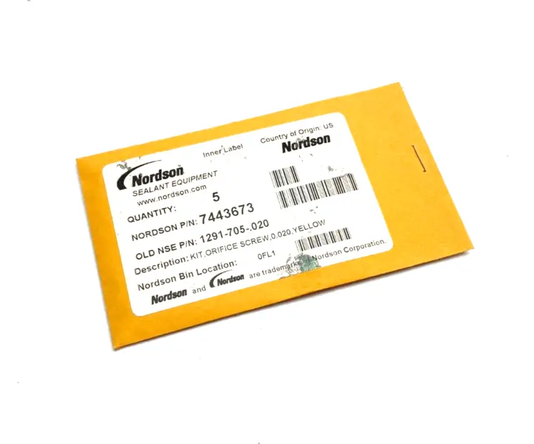 New | in-Stock NORDSON ORIFICE SCREW KIT, 0.020, YELLOW Nuts & Screws | Maverick Industrial Sales #1120497