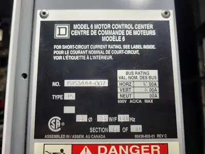 USED SQUARE D MODEL 6