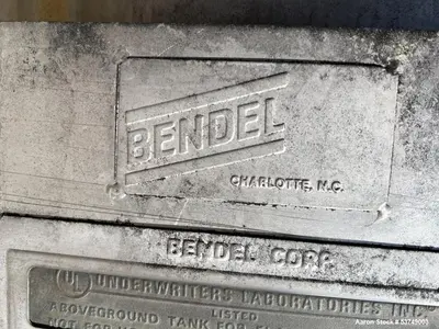 1,500 gallon capacity, Industrial Storage Tank. Manufactured by Bendel.
