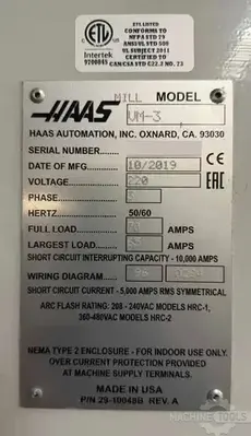 USED 2019 HAAS VM-3