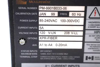POWER MEASUREMENT 9901B03306 7700 ION 85-240VAC STOCK #L-429