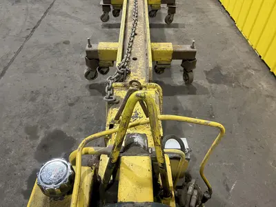 144" WIDE HYDRAULIC CLAMPING FIT-UP TACKING PRESS, FOR WELDING I-BEAMS: STOCK #19478