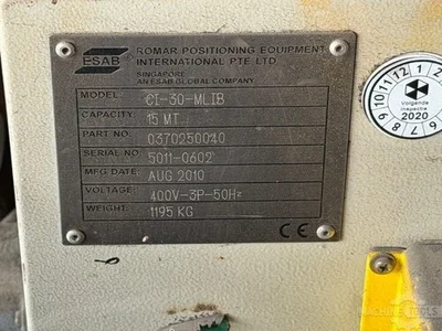Used 2010 ESAB CD-30 + CI-30 Welding Positioners NL | Mach 4 Metal #1420543