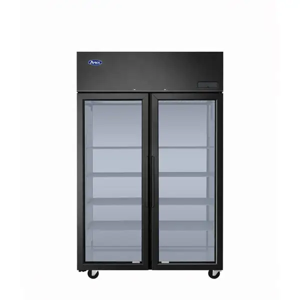 New | in-Stock Atosa New Atosa PLUS-F2B-GD-S-PT Two Section Pass-Thru Freezer - Glass Front & Rear Doors, Black Exterior Freezers Illinois US | Falcon Restaurant Supply #1373603