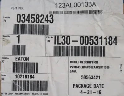 NEW EATON PVM045ER HYDRAULIC PUMP 123AL00133A 03458243