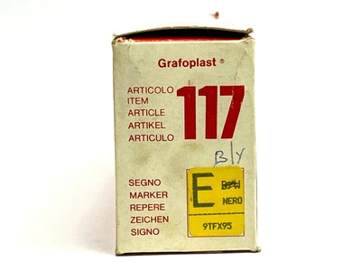 117 | Grafoplast  Wire Markers E Black on Yellow 50 Strips 9TFX95 - New