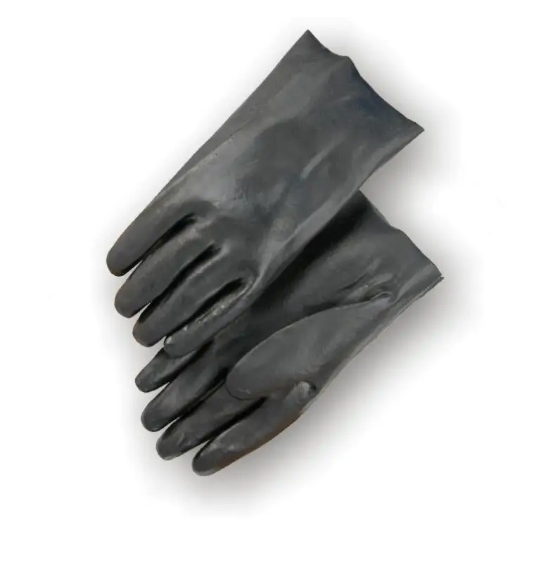 Majestic Chemical Resistant Safety Glove, Supported, Smooth Finish Black PVC 1DZ