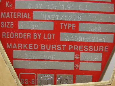 BS&B Safety Systems 047924.BIN:VD-S-17 Rupture Disk 3" Type SKR 323 PSIG @ 150°F