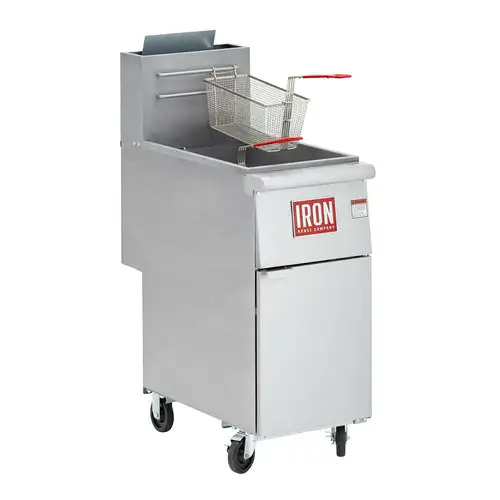Iron Range Fryer, Liquid Propane Gas, Floor Model, 40 Lb. Oil Capacity, 1-Millivolt Thermos