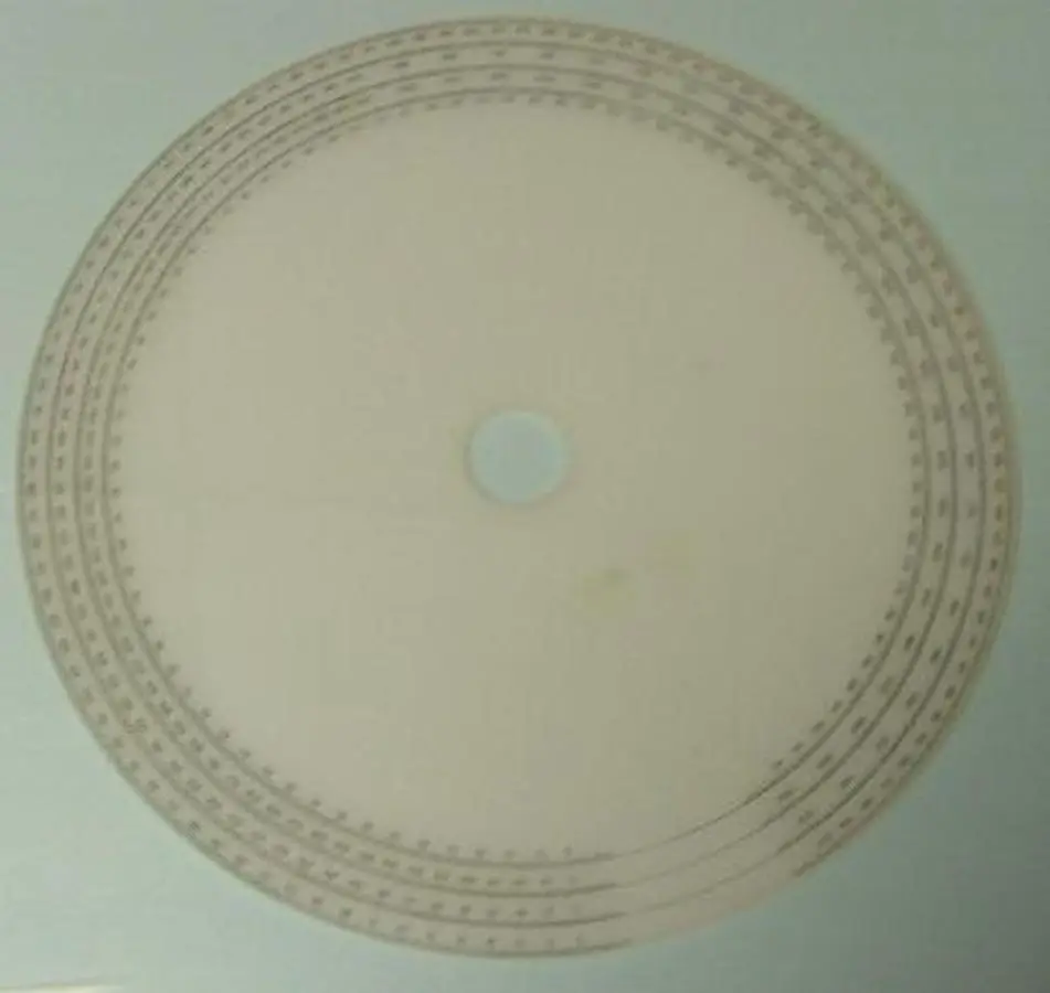 QTY. 8. PLASTIC DIAL 20" DIA. WITH 2" DIA. CENTER,...