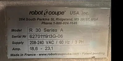 Used ROBOT COUPE BLIXER 30 Food Processing Equipment (misc) British Columbia CA | Surrey Food Equipment #434914