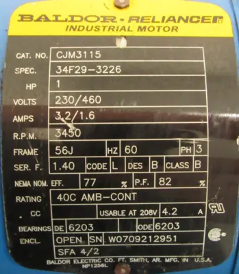 NEW GOULDS 1BF21034 PUMP 1HP 1 x 1-1/4-5 230/460V 3642