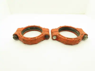 Victaulic 77 QuickVic 6" Rigid Coupling Grooved Pipe Fitting w/Gasket Lot of 2