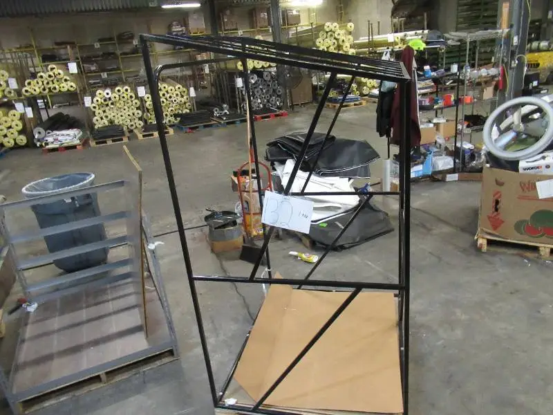 Welded Black Metal Frame Built to Fit Onto Pallets with Angled Roof - Perfect for Projects
