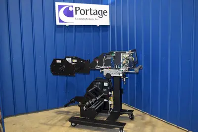 USED AUTOMATED PACKAGING SYSTEMS AB180 W/PI-412C PRINTER