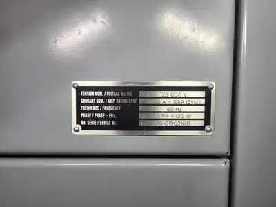 25kV 1200A 3ph Switchgear Unit w/ (2) Power Vac Breaker VB1 27.0-16-0