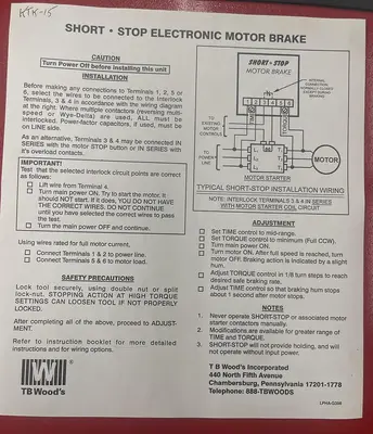 TB WOOD’S SS-U4-G5, SHORT-STOP 5 HP, 460 VOLT ELECTRIC BRAKE