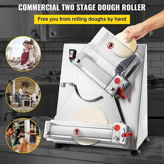 Dough sheeter -  Pizza Dough Roller Sheeter, Max 12" Automatic Commercial Dough Roller