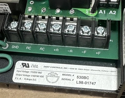 NEW Dart Controls 530BC