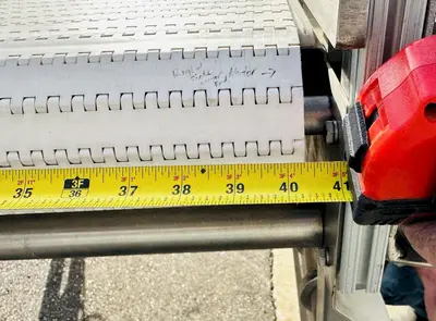 USED BURFORD SO72846 S.S. ACCUMULATION TABLE W/ 2-MOTORS