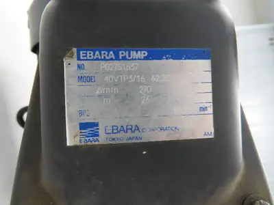 Ebara 40VTP3/16 62.2C Multi-Stage Immersion Coolant Pump 270L/min 2.2kw 460V 3PH