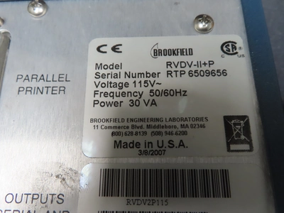 Brookfield Viscometer, RVDV-II+P