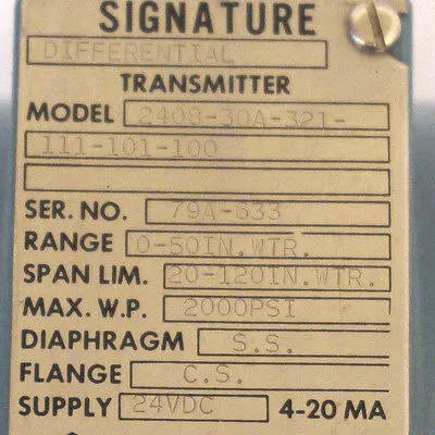 NEW ACCO BRISTOL 2408-30A-321-111-101-100 DIFFERENTIAL TRANSMITTER
