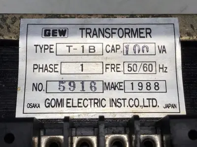 USED GOMI ELECTRIC T-1B 100VA