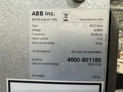 Used 2018 ABB IRC5 DRIVE, IRC SINGLE Automation Control (HMI) Florida US | MachineryMax #1462191