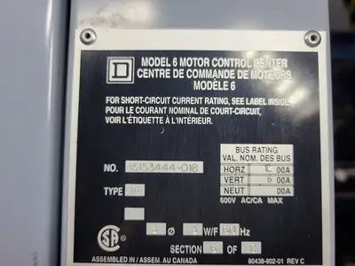 USED SQUARE D MODEL 6