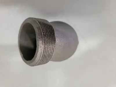 2" Female x 2" Male 45 Deg Elbow Pipe Fitting, Black Malleable Iron