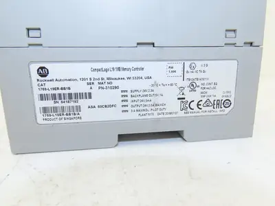Allen Bradley 1769-L19ER-BB1B CompactLogix L19 Controller 1MB 16 DI/16 DO 24VDC