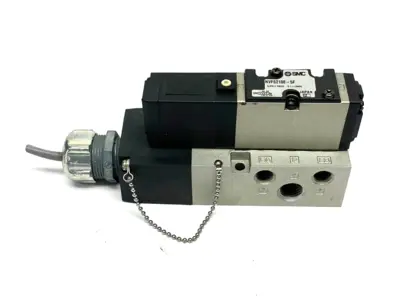 USED SMC MANIFOLD MOUNTED SOLENOID VALVE 5-PORT 0.1~1.0MPA SET PRESS